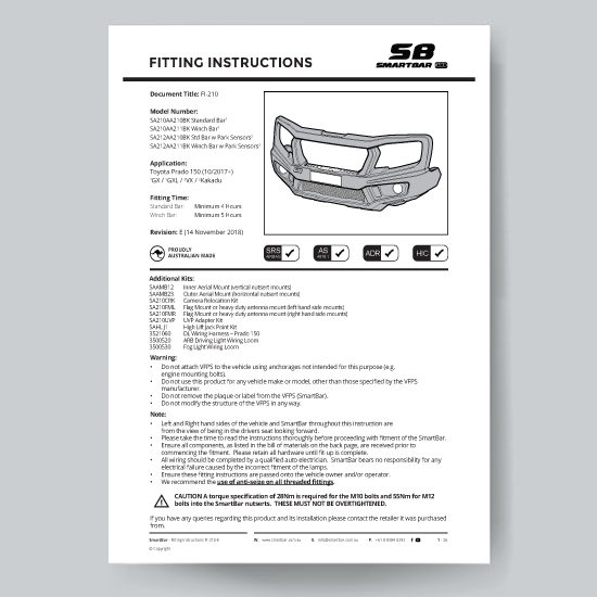 Vehicle Accessory Fitting Instruction